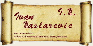 Ivan Maslarević vizit kartica